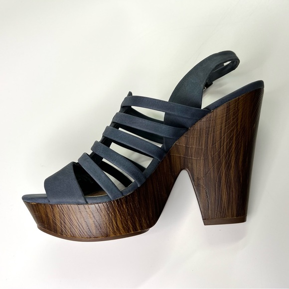 G by Guess Seany Platform Strappy Sandals Washed Denim 10 - Picture 9 of 16